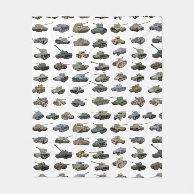 Various WW2 Tanks Fleece Blanket (Front)