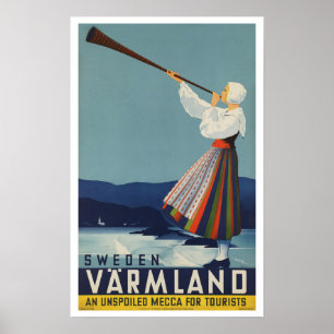 Varmland Sweden - Vintage Travel Poster