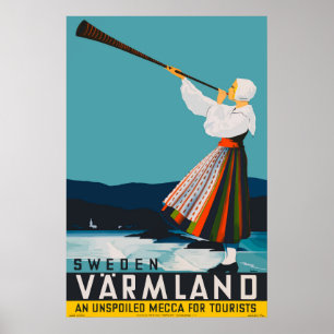 Varmland Sweden Vintage Travel Poster