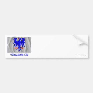Värmlands län waving flag with name bumper sticker