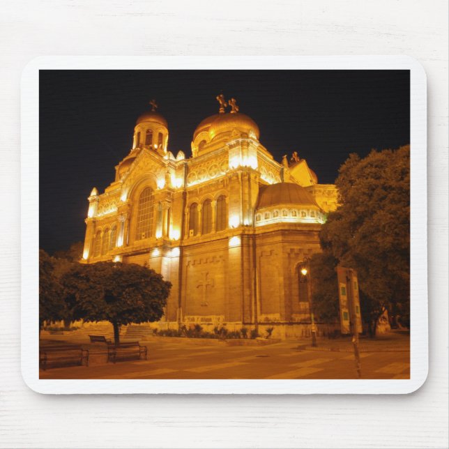 Varna Cathedral At Night Mouse Mat (Front)