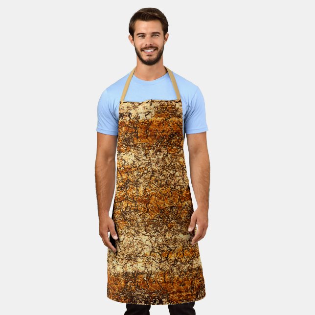 Varnish texture on rough wood apron (Worn)