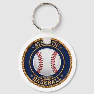 Varsity Baseball Red Stitch Keychain