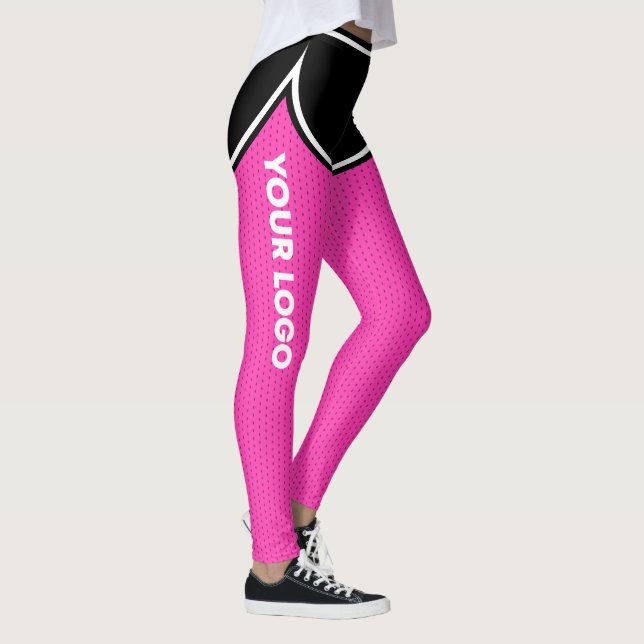 Varsity Basketball Hot Pink Black Shorts Your Logo Leggings (Right)