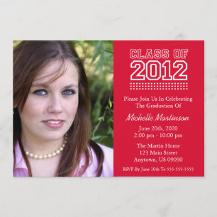 Varsity Class Of 2012 Graduation (Red) Invitation