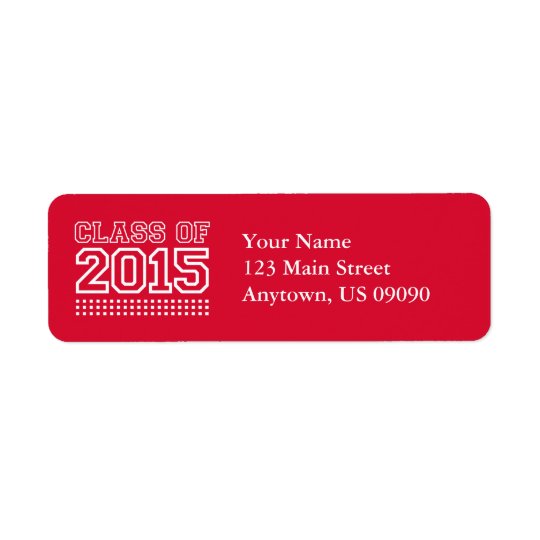 Varsity Class Of 2015 Graduation Label (Red) Return Address Label