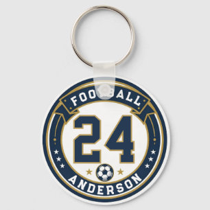 Varsity Football Player Name & Number Key Ring