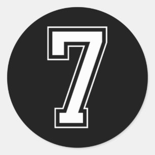 Varsity Jersey Number 7 Classic Round Sticker