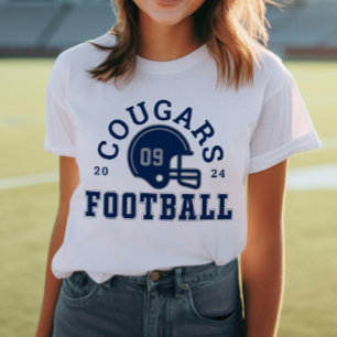 Varsity Navy and Silver Football Team Mum Tri-Blend Shirt