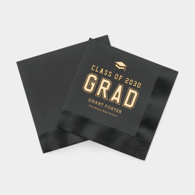 Varsity Pride Graduation Napkins Foil Stamped (Back)