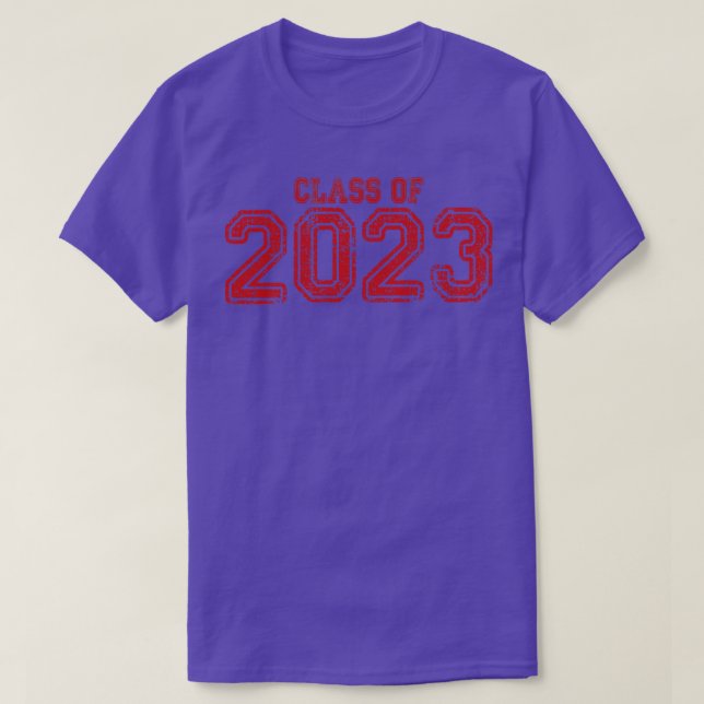 Varsity Red Class of 2023 T-Shirt (Design Front)
