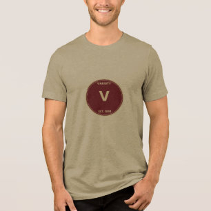 Varsity Retro College Patch T-Shirt Tri-Blend Shirt