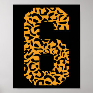 Varsity Six Matching Number Team Sports Leopard 6 Poster