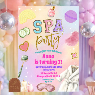 Varsity Spa Party Birthday Invitation