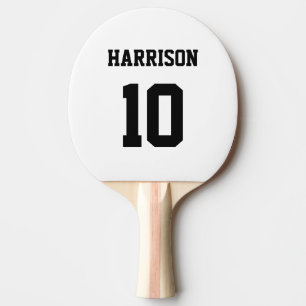 Varsity sports black white custom name number ping pong paddle