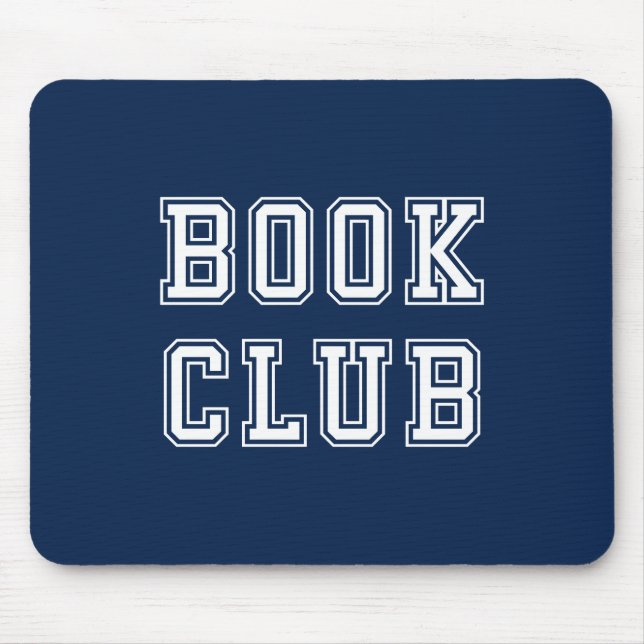 Varsity Style Book Club with Editable Color Mouse Mat (Front)