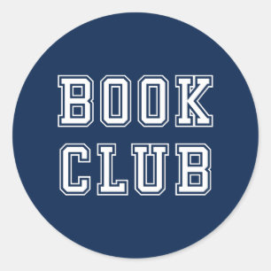 Varsity Style Book Club with Editable Colour Classic Round Sticker