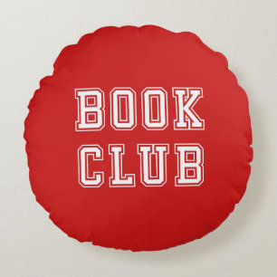 Varsity Style Book Club with Editable Colour Round Cushion