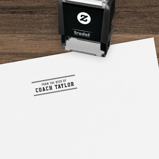 Varsity Style Stripes From The Desk Of Coach Self-inking Stamp (Creator Uploaded)