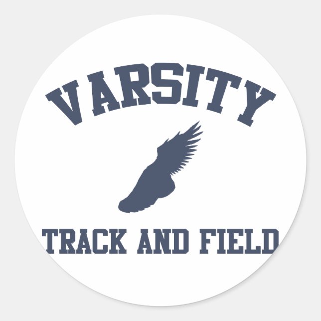 Varsity Track and Field Classic Round Sticker (Front)