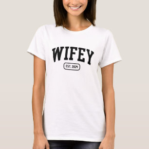 Varsity Wifey Matching Wedding T-Shirt