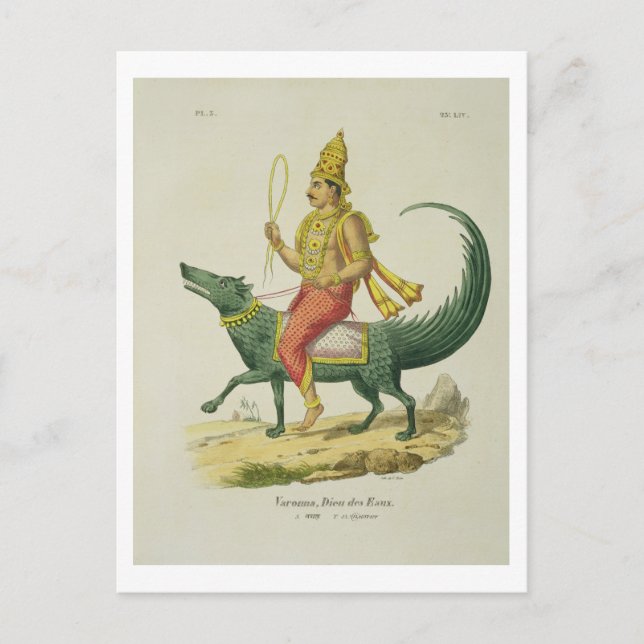 Varuna, God of the Oceans, engraved by Charles Eti Postcard (Front)