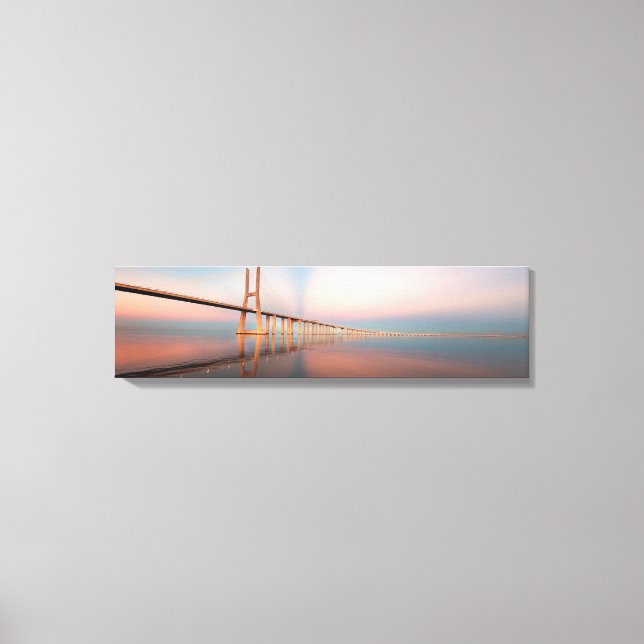 Vasco da Gama Bridge Panoramic Canvas Art (Front)