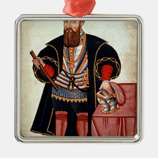 Vasco da Gama , illustration Metal Tree Decoration (Front)