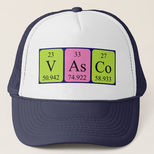 Vasco periodic table name hat (Front)