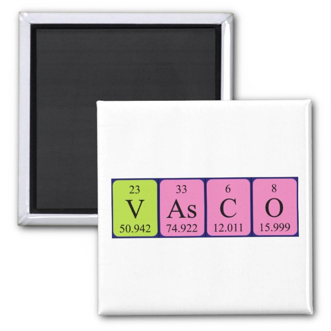 Vasco periodic table name magnet (Front)