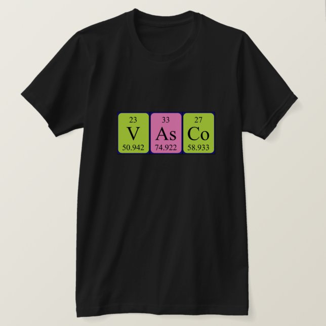 Vasco periodic table name shirt (Design Front)