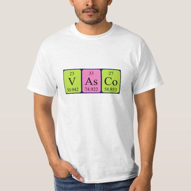 Vasco periodic table name shirt (Front)