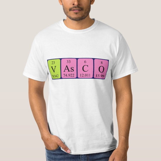 Vasco periodic table name shirt (Front)