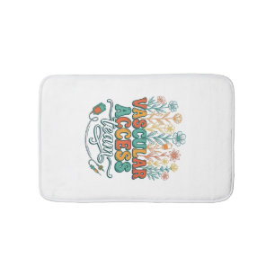 Vascular Access Team Floral Medical Shirt Design_1 Bath Mat