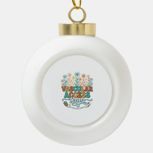Vascular Access Team Floral Medical Shirt Design_1 Ceramic Ball Christmas Ornament
