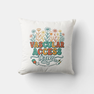 Vascular Access Team Floral Medical Shirt Design_1 Cushion