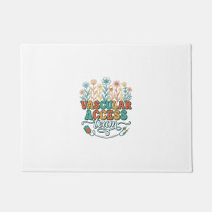 Vascular Access Team Floral Medical Shirt Design_1 Doormat