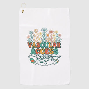 Vascular Access Team Floral Medical Shirt Design_1 Golf Towel