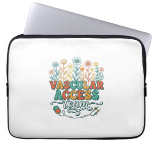 Vascular Access Team Floral Medical Shirt Design_1 Laptop Sleeve