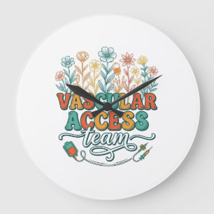 Vascular Access Team Floral Medical Shirt Design_1 Large Clock