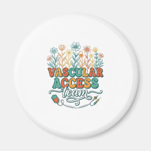 Vascular Access Team Floral Medical Shirt Design_1 Magnet