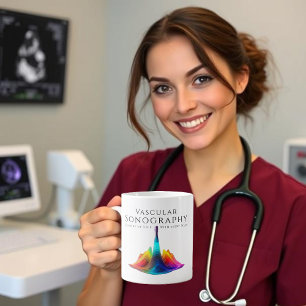 Vascular Sonographer-Colourful Ultrasound Waves Large Coffee Mug