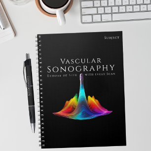 Vascular Sonographer-Colourful Ultrasound Waves Notebook