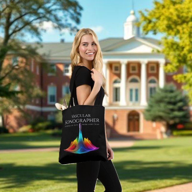 Vascular Sonographer-Colourful Ultrasound Waves Tote Bag (Vascular Sonographer-Colorful Ultrasound Waves Tote Bag)