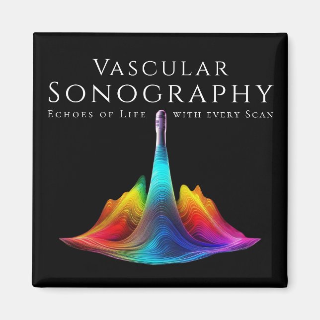 Vascular Sonography-Colourful Ultrasound Waves Magnet (Front)