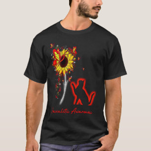 Vasculitis Awareness SunflowerButterfly Cat T-Shirt