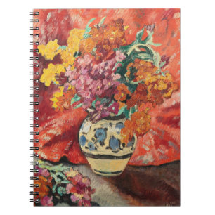 Vase de Fleurs à la Draperie Rouge Louis Valtat Notebook