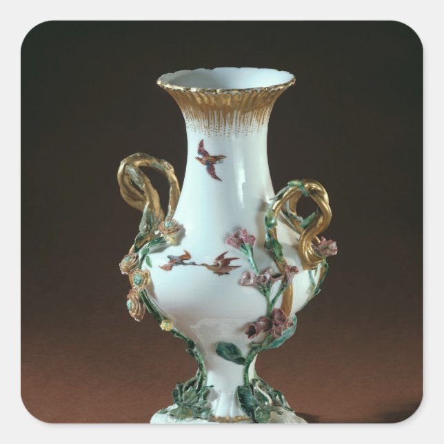 Vase Duplessis' with gold decoration Square Sticker (Front)