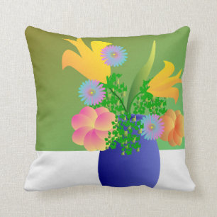 Vase Full of Bright flowers Cushion