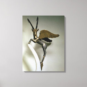 Vase handle in the form of a winged ibex, Achaemen Canvas Print